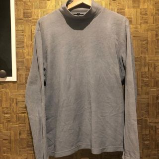 ユニクロ(UNIQLO)のユニクロ　ウルトラライトフリースモックネックT 長袖　メンズ　ブルー　XL(Tシャツ/カットソー(七分/長袖))