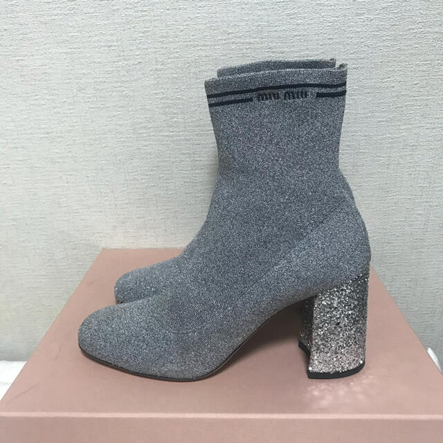 黒サイズmiu miu ソックスブーツ IT37 (23.5〜24cm)