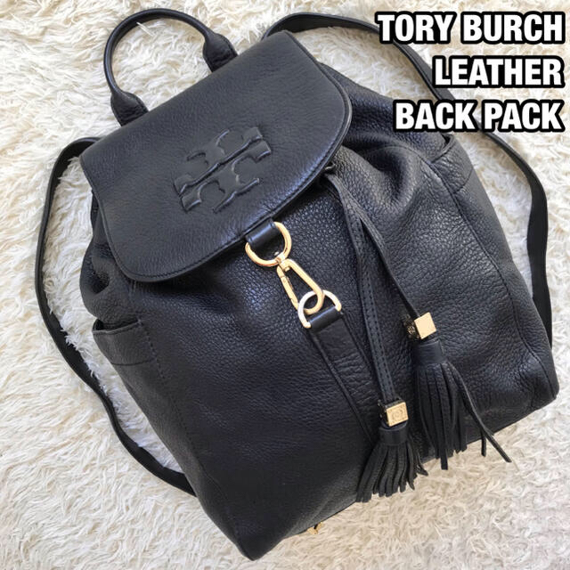 Tory Burch(トリーバーチ)の専用　TORY BURCH ティア バックパック レザー タッセル 大容量 黒 レディースのバッグ(リュック/バックパック)の商品写真