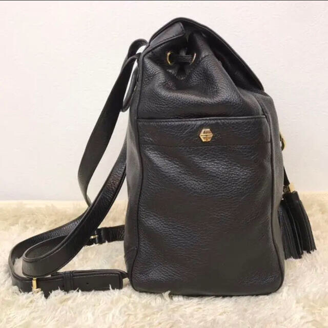 Tory Burch(トリーバーチ)の専用　TORY BURCH ティア バックパック レザー タッセル 大容量 黒 レディースのバッグ(リュック/バックパック)の商品写真