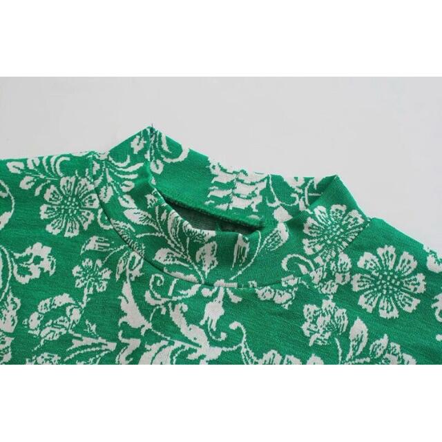 ZARA(ザラ)の🌰9月新作🌾6041◆green グリーン フラワー 花柄 ワンピース レディースのワンピース(ミニワンピース)の商品写真