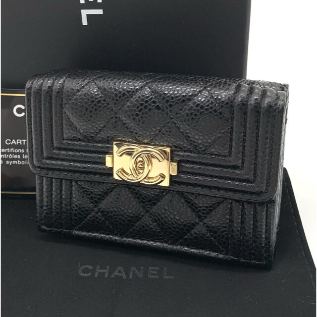 ⭐️ 極美品 CHANEL ボーイ シャネル コンパクト 折り財布 キャビア - 財布