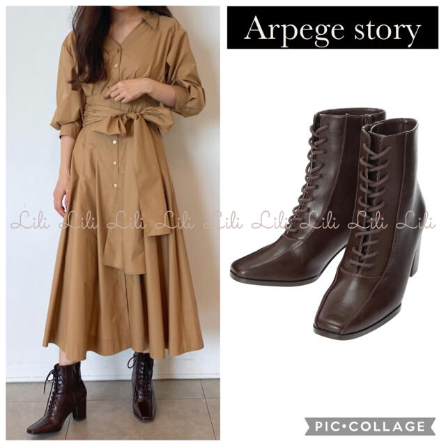 Arpege story レースアップショートブーツ アルページュストーリー