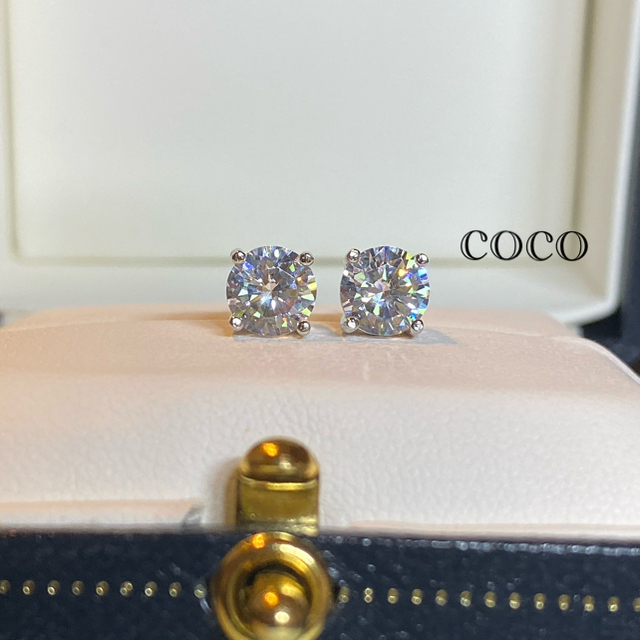 専用最高級人工ダイヤモンド 一粒ダイヤモンド ピアス sona 4mmの通販