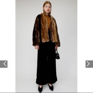 マウジー(moussy)のSTRIPED FAUX FUR ジャケット(毛皮/ファーコート)