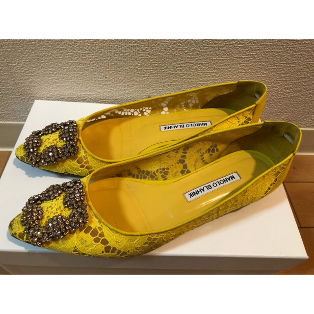 在庫僅少】 正規品マノロブラニク - BLAHNIK MANOLO レース 37ハーフ