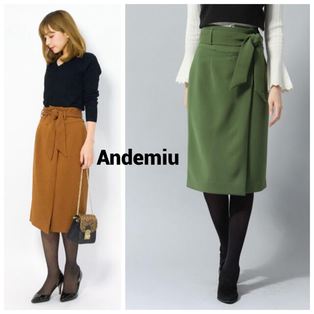 Andemiu(アンデミュウ)のAndemiu ハイウエストラップスカート レディースのスカート(ひざ丈スカート)の商品写真