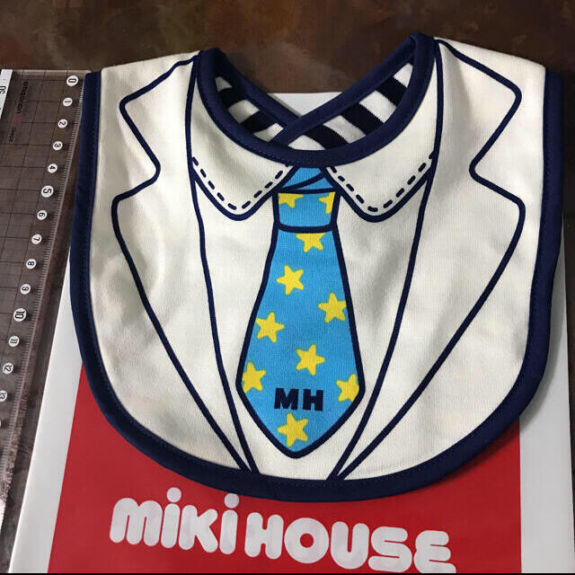 mikihouse(ミキハウス)のミキハウス　リバーシブルハンサムスタイ キッズ/ベビー/マタニティのこども用ファッション小物(ベビースタイ/よだれかけ)の商品写真