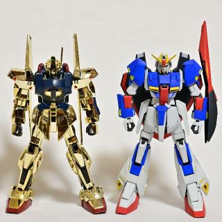 バンダイ(BANDAI)の完成品 HGUC 1/144 Zガンダム、百式（メッキ） 全塗装品 2体セット(模型/プラモデル)