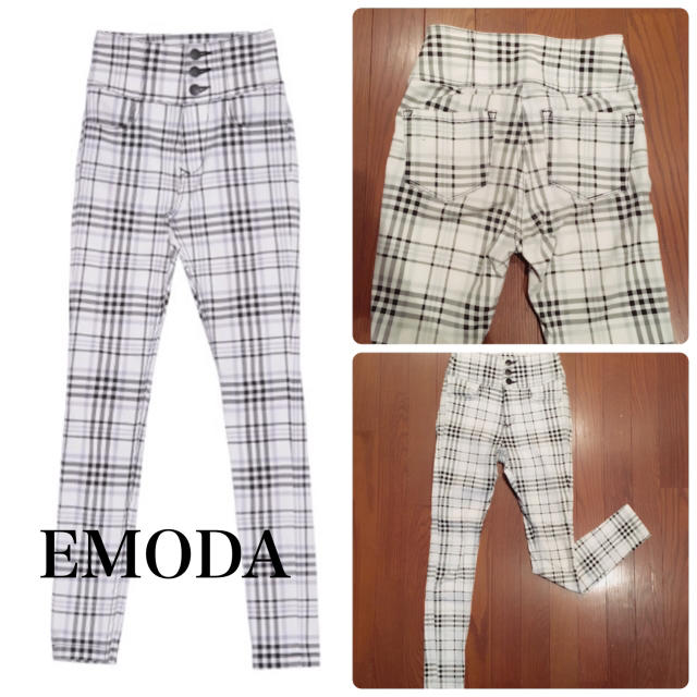 EMODA(エモダ)のEMODA チェック柄ハイウエストパンツ レディースのパンツ(スキニーパンツ)の商品写真