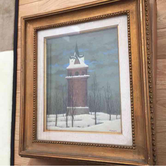 雪の塔 下る   菅谷 秀夫  油彩画