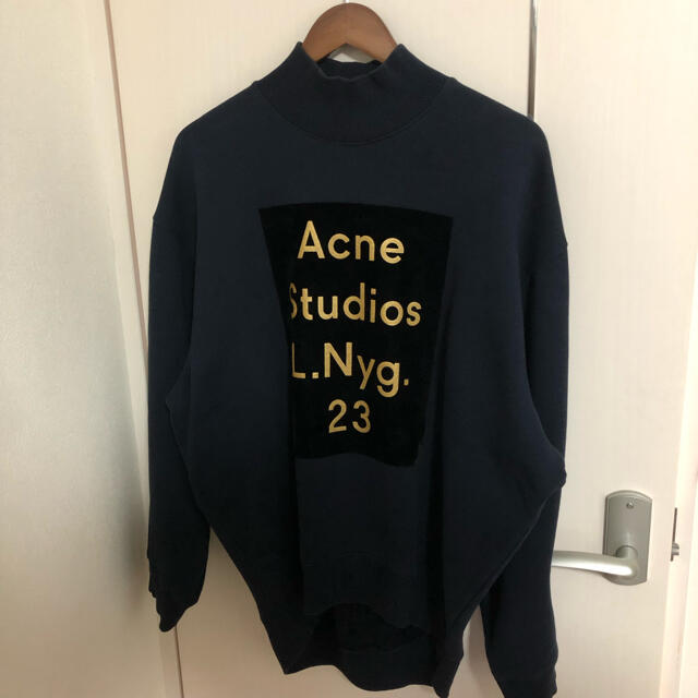 Acne Studios アクネストゥディオズ ポルトガル製 オーバーサイズハイネックスウェット S ネイビー トレーナー タートルネック プルオーバー トップス【Acne Studios】