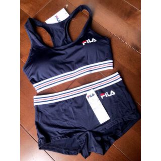 フィラ(FILA)のFILA スポブラとボクサーパンツ　Mサイズ　新品　ショーツ　ブラジャー匿名発送(ブラ&ショーツセット)