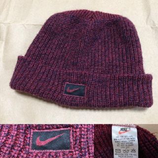 ナイキ(NIKE)の90s NIKE ニットキャップ バーガンディ(ニット帽/ビーニー)