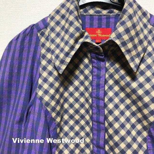 Vivienne Westwood(ヴィヴィアンウエストウッド)の【Vivienne Westwood】ハーフフライフロント 別布切替総柄 シャツ レディースのトップス(シャツ/ブラウス(長袖/七分))の商品写真