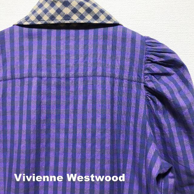 Vivienne Westwood(ヴィヴィアンウエストウッド)の【Vivienne Westwood】ハーフフライフロント 別布切替総柄 シャツ レディースのトップス(シャツ/ブラウス(長袖/七分))の商品写真