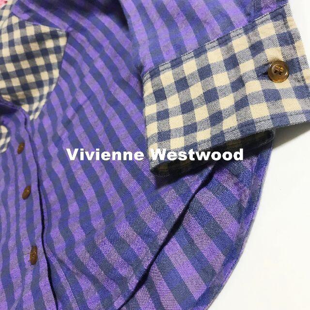 Vivienne Westwood(ヴィヴィアンウエストウッド)の【Vivienne Westwood】ハーフフライフロント 別布切替総柄 シャツ レディースのトップス(シャツ/ブラウス(長袖/七分))の商品写真