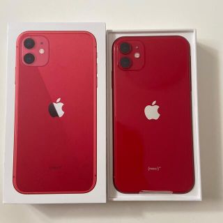 アイフォーン(iPhone)の新品未使用品 iPhone 11 64GB レッド アップル版 SIMフリー(スマートフォン本体)