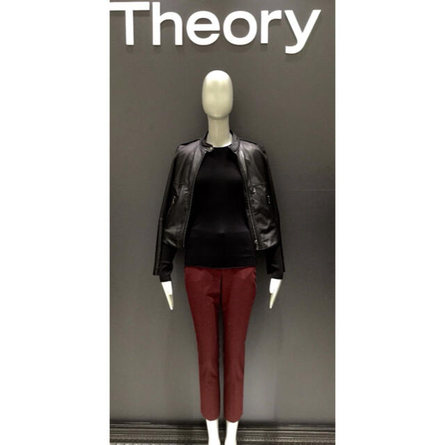 theory(セオリー)のTheory レザーライダースジャケット 定価約10万円 レディースのジャケット/アウター(ライダースジャケット)の商品写真