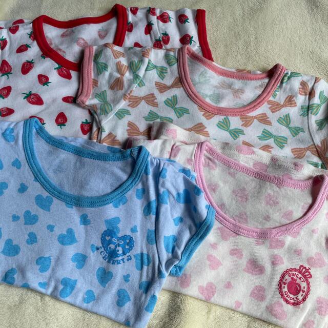 肌着 90 4枚セット キッズ/ベビー/マタニティのキッズ服女の子用(90cm~)(下着)の商品写真