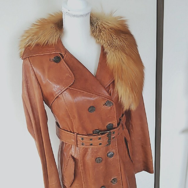 レザージャケット GIORGIO BRATO フォックスファー レザーコート