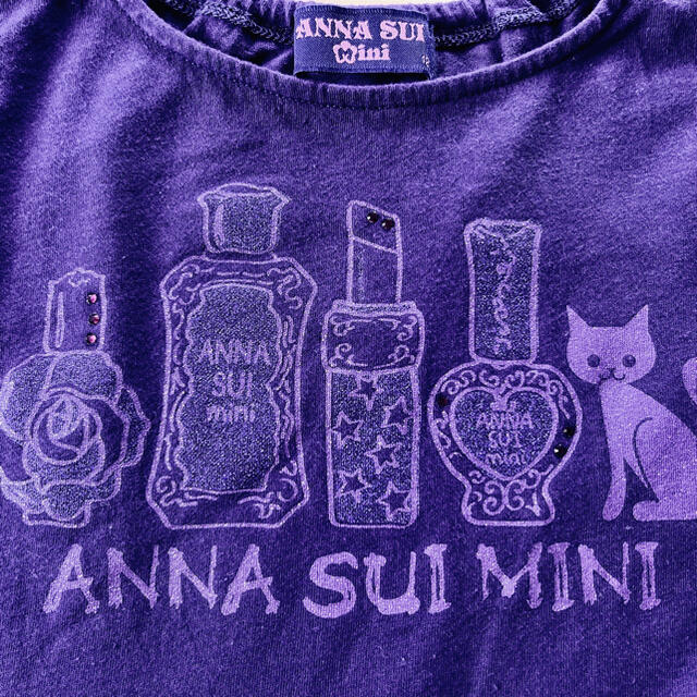 ANNA SUI mini(アナスイミニ)のアナスイミニ  女の子　120 長袖　チュチュ　ラメプリント　ラインストーン キッズ/ベビー/マタニティのキッズ服女の子用(90cm~)(Tシャツ/カットソー)の商品写真