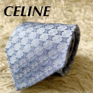 セリーヌ(celine)の【美品】セリーヌ ネクタイ マカダム 高級 シルク100% ライトブルー(ネクタイ)