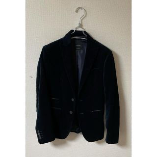 ザラ(ZARA)のZARA MAN ジャケット 46 ブルーグリーン ベロア(テーラードジャケット)