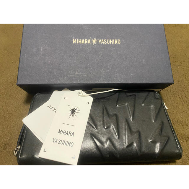 ミハラヤスヒロ 炙り出し ラウンドファスナーウォレット 長財布 - 長財布