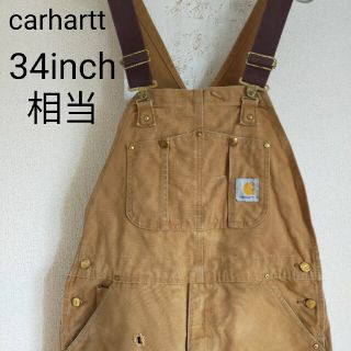 カーハート(carhartt)のカーハート オーバーオール サロペット　ベージュ　ダック地　34インチ相当(サロペット/オーバーオール)