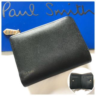 ポールスミス(Paul Smith)の極美品⭐️Paul Smith ジップストローグレイン2 ブラック 二つ折り財布(折り財布)