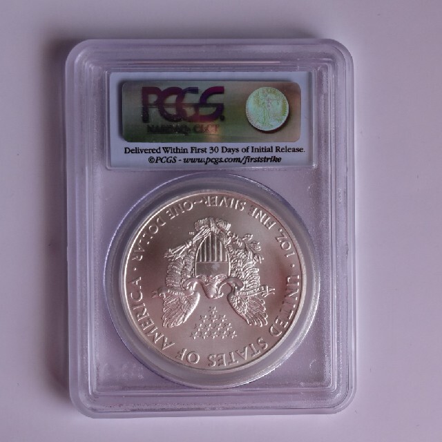 American Eagle(アメリカンイーグル)のPCGS MS70 FIRST STRIKE イーグル銀貨 1オンス エンタメ/ホビーの美術品/アンティーク(貨幣)の商品写真