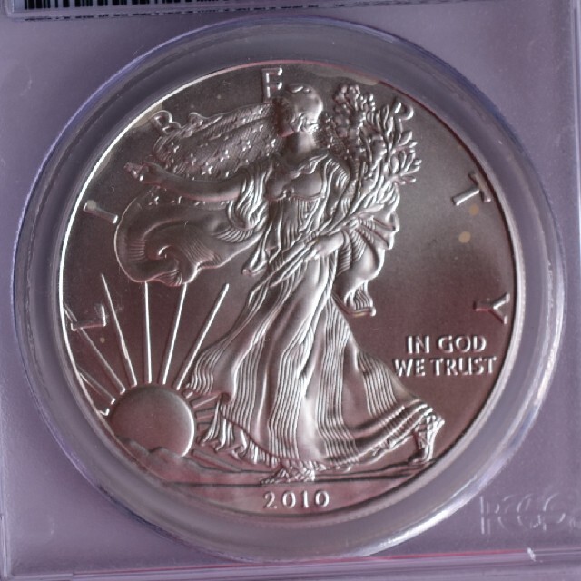 American Eagle(アメリカンイーグル)のPCGS MS70 FIRST STRIKE イーグル銀貨 1オンス エンタメ/ホビーの美術品/アンティーク(貨幣)の商品写真