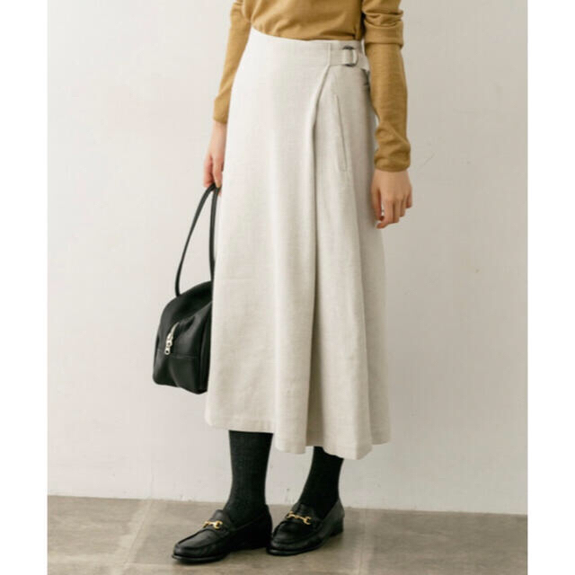 かぐれ　リネンウールAラインスカート  sigalm シルク混　スカート レディースのスカート(ロングスカート)の商品写真