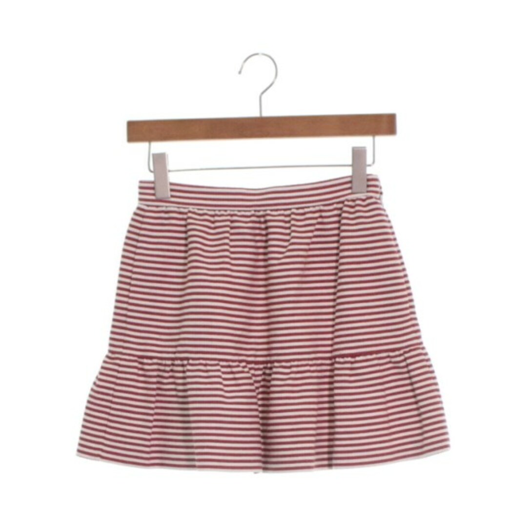 RED VALENTINO - RED VALENTINO ミニスカート 38(S位) 赤x白(ボーダー