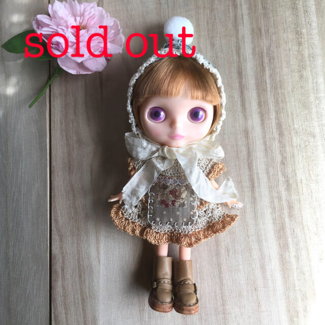 sold out ポップマートブライスサイズ ☆帽子エプロンセット No.77