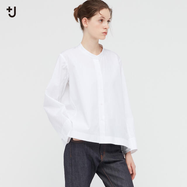 UNIQLO(ユニクロ)の新品⭐︎ユニクロ　+J スーピマコットンシャツジャケット　XS ホワイト レディースのトップス(シャツ/ブラウス(長袖/七分))の商品写真