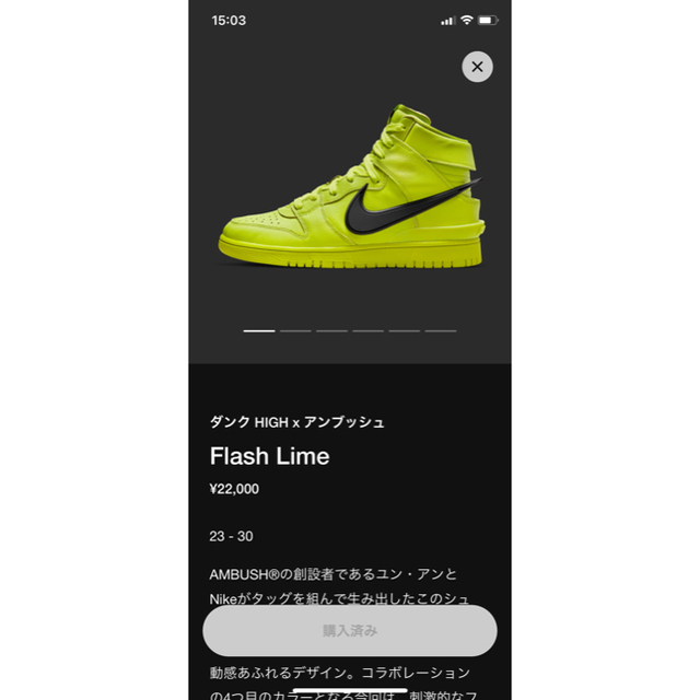 NIKE(ナイキ)のNIKE DUNK HIGH × ambush 26cm メンズの靴/シューズ(スニーカー)の商品写真