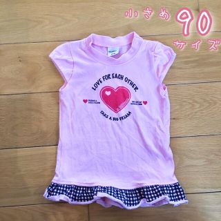 ピンクとハートがかわいい♡半袖　ショートスリーブ　90(Tシャツ/カットソー)