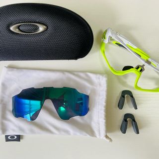 オークリー(Oakley)のオークリー　ジョウブレイカー　サングラス　白×蛍光緑(サングラス/メガネ)