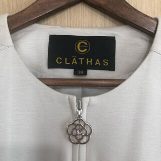 クレイサス(CLATHAS)のクレイサス　38 ノーカラージャケット　おうちで洗濯可能(ノーカラージャケット)