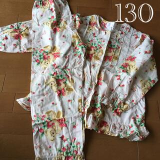 専用♫ テディベア🍓柄が可愛いパジャマ 長袖 長ズボン 130(パジャマ)