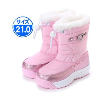 【新品 未使用】子供用 防寒ブーツ ピンク 21.0cm 17982(長靴/レインシューズ)