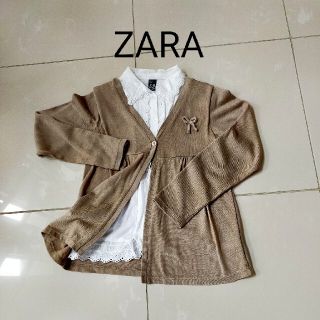 ザラ(ZARA)のZara ブラウス付カーディガン 7-8歳(ブラウス)