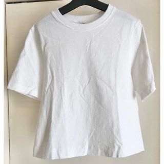 ユニクロ(UNIQLO)のUNIQLOユニクロ クロップドクルーネックT 白 Sサイズ(Tシャツ(半袖/袖なし))