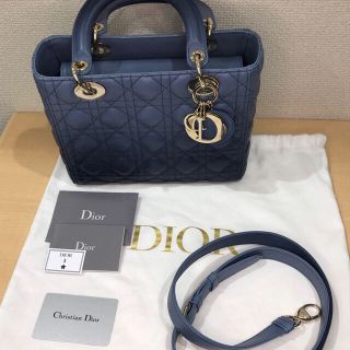 ディオール(Dior)のLady Dior ミディアムバックカナージュラムスキン【10月1日まで限定】(ハンドバッグ)