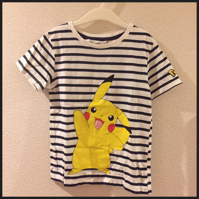 H&M(エイチアンドエム)の【H&M 】キッズ ポケモン ボーダーTシャツ 110cm 115cm キッズ/ベビー/マタニティのキッズ服男の子用(90cm~)(Tシャツ/カットソー)の商品写真