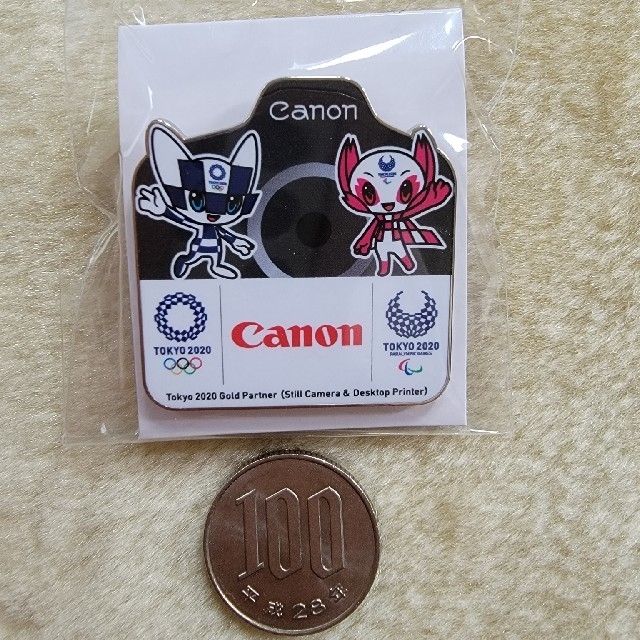 Canon(キヤノン)の非売品★キヤノン　CANON ピンバッジ　東京2020 エンタメ/ホビーのアニメグッズ(バッジ/ピンバッジ)の商品写真