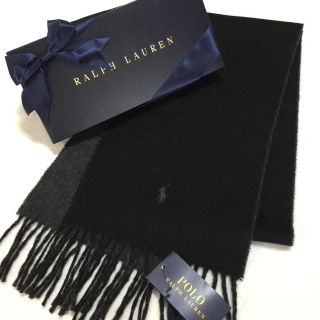 ラルフローレン(Ralph Lauren)の新品✨ラルフローレン イタリア製 マフラー / ブラック(マフラー)