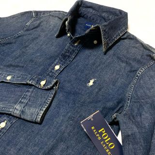 ポロラルフローレン(POLO RALPH LAUREN)のレディース M 新品 ラルフローレン カスタムフィット デニムシャツ(シャツ/ブラウス(長袖/七分))